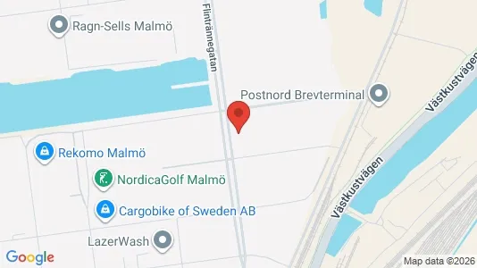 Lagerlokaler att hyra i Malmö Centrum - kort over placeringen