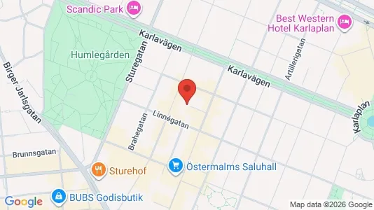 Kontorslokaler att hyra i Östermalm - kort over placeringen