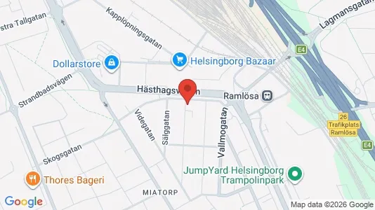Affärslokaler att hyra i Helsingborg - kort over placeringen
