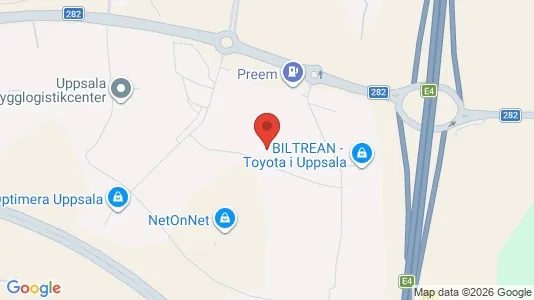 Affärslokaler att hyra i Uppsala - kort over placeringen