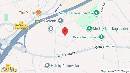 Kontorslokaler att hyra i Täby - kort over placeringen