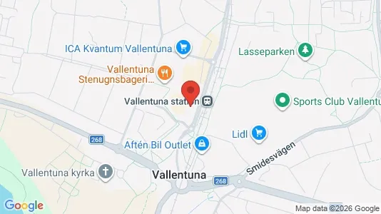 Kontorslokaler att hyra i Vallentuna - kort over placeringen