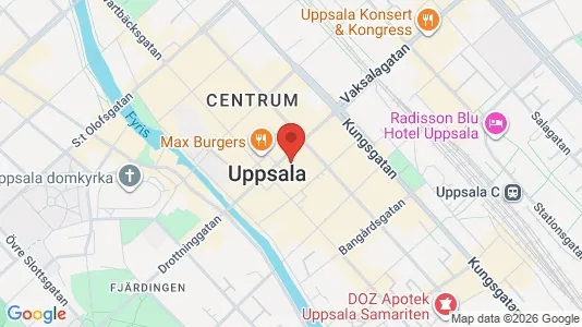 Kontorslokaler att hyra i Uppsala - kort over placeringen