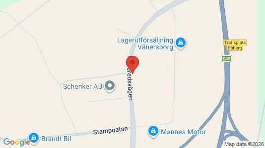 Lagerlokaler att hyra i Vänersborg - kort over placeringen