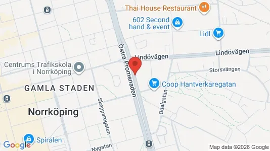 Affärslokaler att hyra i Norrköping - kort over placeringen