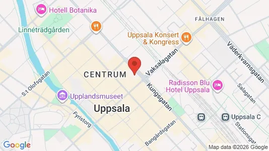 Kontorslokaler att hyra i Uppsala - kort over placeringen
