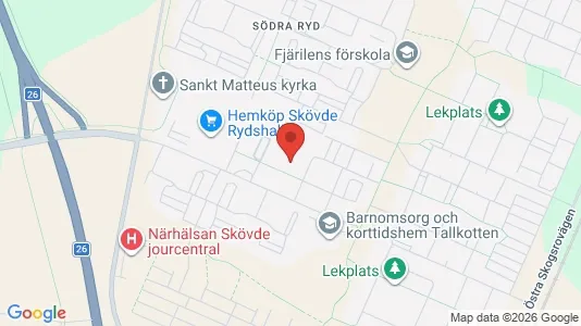 Affärslokaler att hyra i Skövde - kort over placeringen