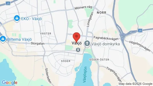 Industrilokaler att hyra i Växjö - kort over placeringen