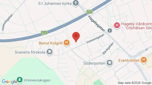Affärslokaler att hyra i Norrköping - kort over placeringen