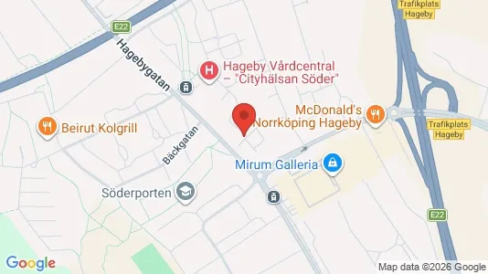 Affärslokaler att hyra i Norrköping - kort over placeringen
