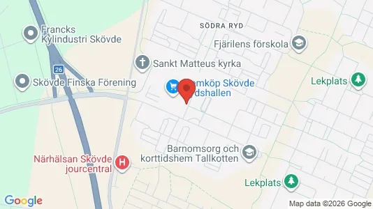 Affärslokaler att hyra i Skövde - kort over placeringen