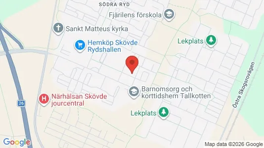 Affärslokaler att hyra i Skövde - kort over placeringen