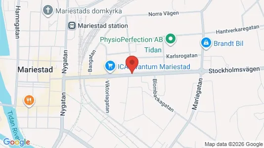 Affärslokaler att hyra i Mariestad - kort over placeringen