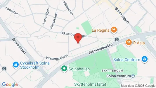 Lagerlokaler att hyra i Solna - kort over placeringen