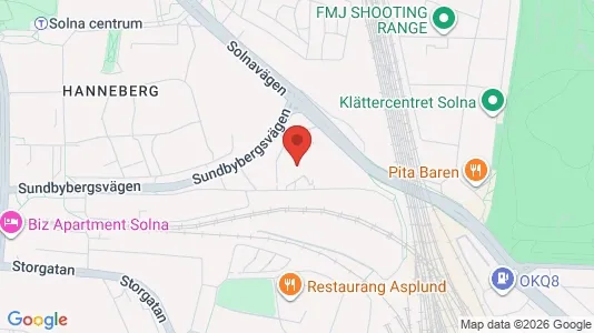 Kontorslokaler att hyra i Solna - kort over placeringen