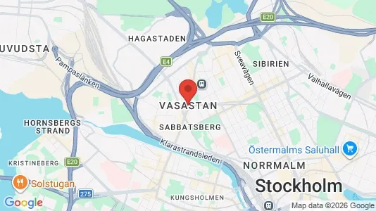 Kontorslokaler att hyra i Vasastan - kort over placeringen