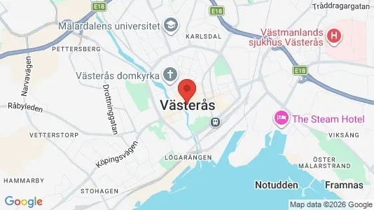 Affärslokaler att hyra i Västerås - kort over placeringen