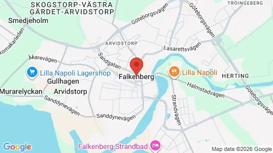 Lagerlokaler att hyra i Falkenberg - kort over placeringen