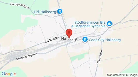 Butikslokaler att hyra i Hallsberg - kort over placeringen