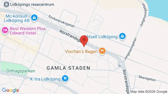 Kontorslokaler att hyra i Lidköping - kort over placeringen