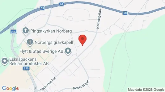 Affärslokaler till försäljning i Norberg - kort over placeringen