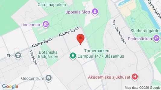 Kontorslokaler att hyra i Uppsala - kort over placeringen