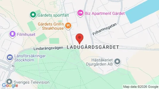 Kontorslokaler att hyra i Gärdet/Djurgården - kort over placeringen