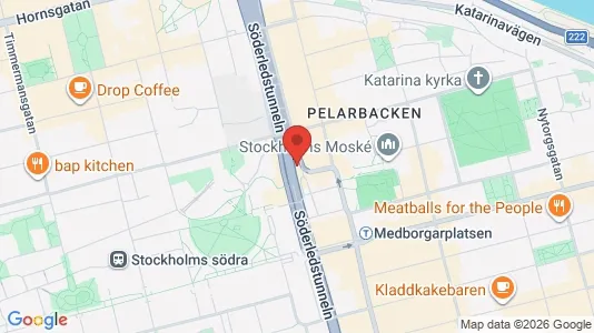 Kontorslokaler att hyra i Södermalm - kort over placeringen