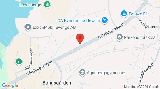 Affärslokaler att hyra i Uddevalla - kort over placeringen