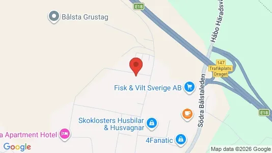 Lagerlokaler att hyra i Håbo - kort over placeringen