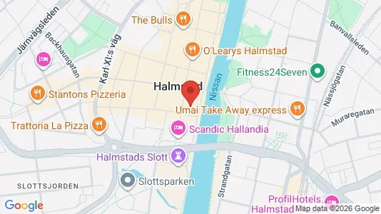 Kontorslokaler att hyra i Halmstad - kort over placeringen