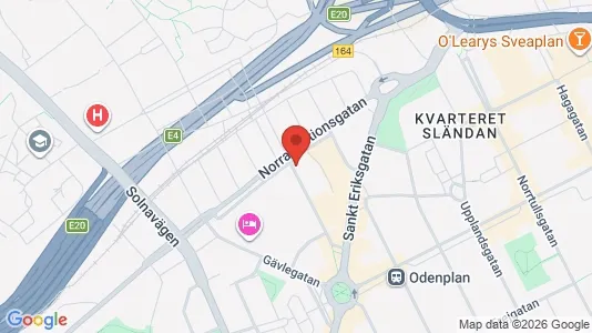 Kontorslokaler att hyra i Vasastan - kort over placeringen