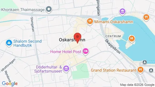 Affärslokaler att hyra i Oskarshamn - kort over placeringen
