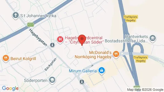 Affärslokaler att hyra i Norrköping - kort over placeringen