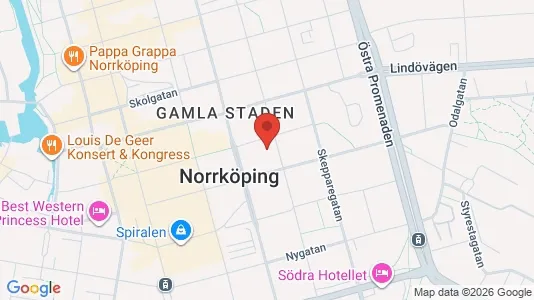 Affärslokaler att hyra i Norrköping - kort over placeringen