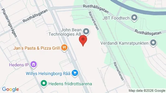Lagerlokaler att hyra i Helsingborg - kort over placeringen