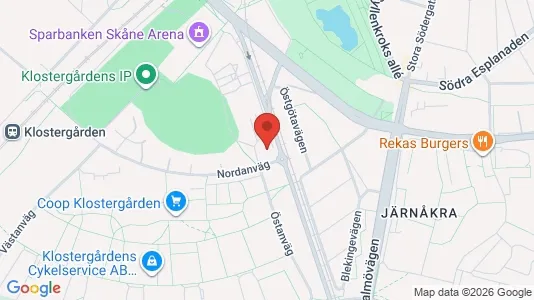 Kontorslokaler att hyra i Lund - kort over placeringen