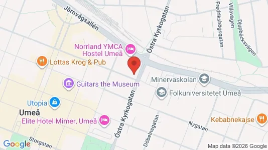 Kontorslokaler att hyra i Umeå - kort over placeringen