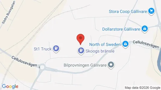 Affärslokaler till försäljning i Gällivare - kort over placeringen