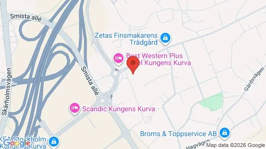 Kontorslokaler att hyra i Huddinge - kort over placeringen