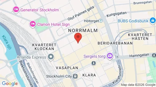 Kontorslokaler att hyra i Stockholm Innerstad - kort over placeringen