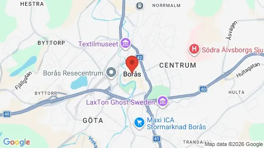 Lagerlokaler att hyra i Borås - kort over placeringen