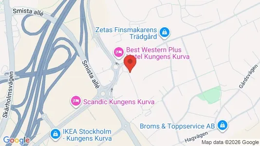 Affärslokaler att hyra i Huddinge - kort over placeringen