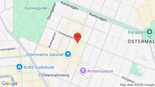 Kontorslokaler att hyra i Östermalm - kort over placeringen