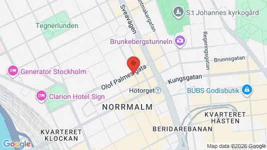 Kontorslokaler att hyra i Stockholm Innerstad - kort over placeringen