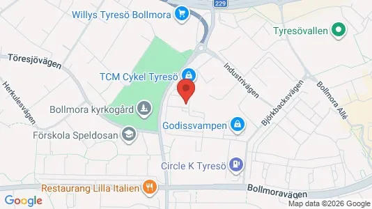 Affärslokaler att hyra i Tyresö - kort over placeringen