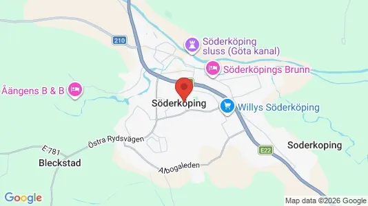 Industrilokaler till försäljning i Söderköping - kort over placeringen