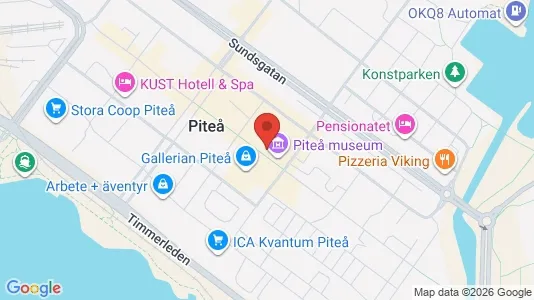 Kontorslokaler att hyra i Piteå - kort over placeringen