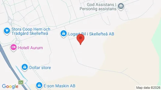 Industrilokaler att hyra i Skellefteå - kort over placeringen