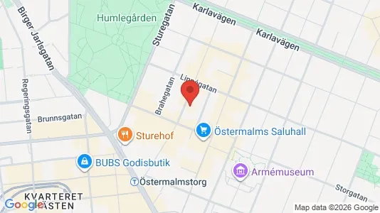 Kontorslokaler att hyra i Östermalm - kort over placeringen